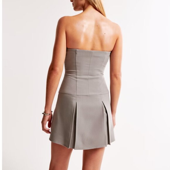 Abercrombie Strapless Pleated Skort - Frost Grey Small Petite - never worn - Picture 2 of 6